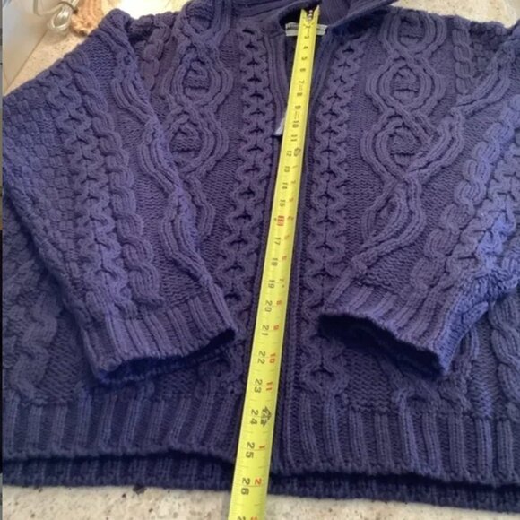Men’s Aran Crafts Merino Wool Zip Front Cardigan Size Large - Picture 6 of 7